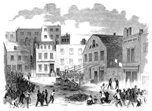 New York Gang War, 1857. /Nbattle Between The Bowery Boys And The Dead Rabbits On The Lower East Side, 4 July 1857. Wood Engraving From A Contemporary American Newspaper. Poster Print by Granger Collection - Item # VARGRC0065731
