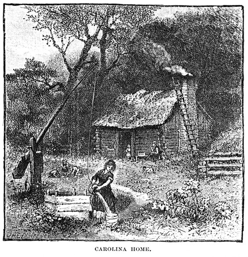 Colonial Homestead. /Na Homestead In Colonial North Or South Carolina, 18Th Century. Wood Engraving, 19Th Century. Poster Print by Granger Collection - Item # VARGRC0016443