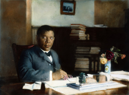Booker T. Washington /N(1856-1915). American Educator In His Office At Tuskegee Institute, Alabama. Oil Over A Photograph, C1900. Poster Print by Granger Collection - Item # VARGRC0057624 Booker T. Washington /N(1856-1915). American Educator In His Office At Tuskegee Institute, Alabama. Oil Over A Photograph, C1900. Poster Print by Granger Collection - Item # VARGRC0057624