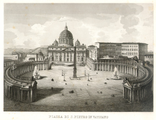 St. Peter'S Square. /Nthe Vatican, Rome, Italy: Etching And Engraving, Italian, 19Th Century. Poster Print by Granger Collection - Item # VARGRC0041053