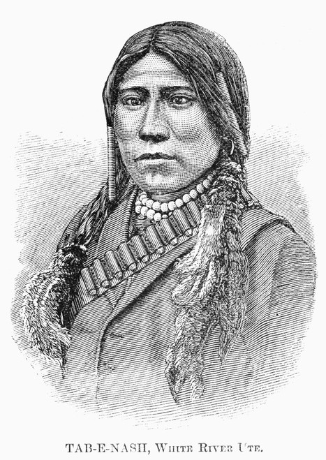 Ute Chief, 1879. /Ntab-E-Nash, White River Ute Chief. Wood Engraving, American, 1879. Poster Print by Granger Collection - Item # VARGRC0018327
