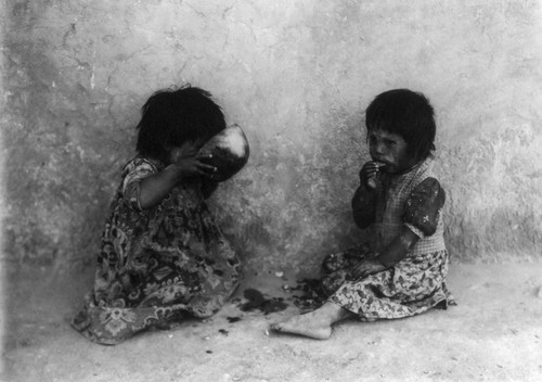 Curtis: Hopi Children. /Ntwo Hopi Children In Arizona Eating Melon. Photograph By Edward Curtis, C1900. Poster Print by Granger Collection - Item # VARGRC0170258