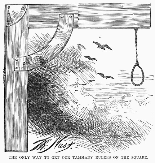 Nast: Tammany Halll, 1871. /N'The Only Way To Get Our Tammany Rulers On The Square.' Cartoon, 1871, By Thomas Nast. Poster Print by Granger Collection - Item # VARGRC0088568