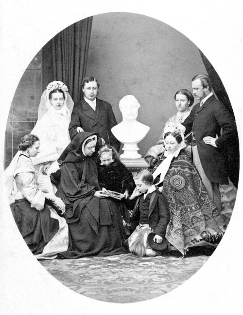 Victoria (1819-1901) & Family. /Nqueen Of Great Britain, 1837-1901. Victoria, In Black Mourning, With Her Children And A Bust Of "Dear Albert," C. 1863-65. Poster Print by Granger Collection - Item # VARGRC0014399