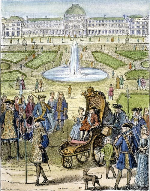 Louis Xv (1710-1774). /Nking Of France, 1715-1774. The Child King Going For A Ride In The Garden Of The Tuilleries In Paris. Wood Engraving, French, 19Th Century. Poster Print by Granger Collection - Item # VARGRC0057456