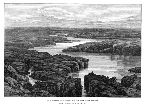 Oregon: Klamath Lake, 1873. /Nview Of Klamath Lake, Oregon, The Site Of A Massacre Of U.S. Army Officials By The Modoc Native Americans, April 1873. Contemporary English Engraving. Poster Print by Granger Collection - Item # VARGRC0267767