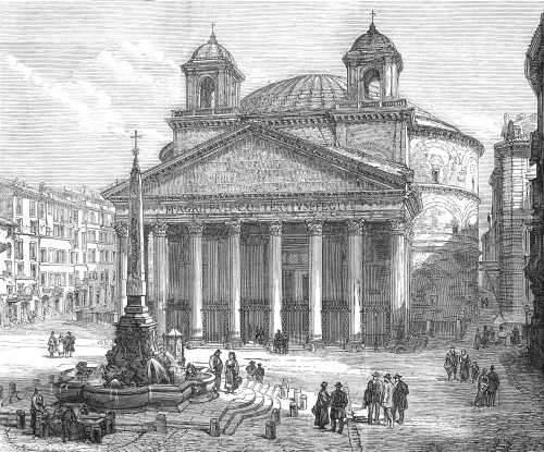 Roman Pantheon, 1878. /Nthe Pantheon In Rome From The Piazza Della Rotonda. Wood Engraving, English, 1878. Poster Print by Granger Collection - Item # VARGRC0018409