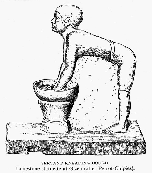 Ancient Egyptian Servant. /Nan Egyptian Servant Kneading Dough. Engraving After A Limestone Statuette At Gizeh. Poster Print by Granger Collection - Item # VARGRC0077483