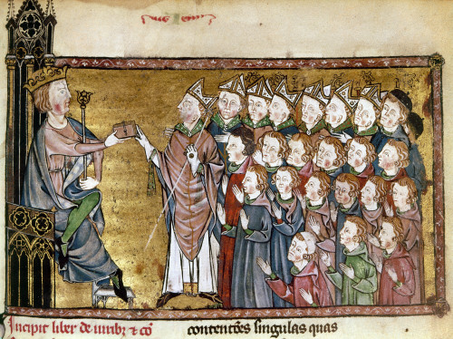 Louis Ix (1214-1270). /Nsaint Louis. King Of France, 1226-1270. Saint Louis With A Group Of Bishops. Illumination From 'Le Grand Coutumier De Normandie,' 1340. Poster Print by Granger Collection - Item # VARGRC0126820