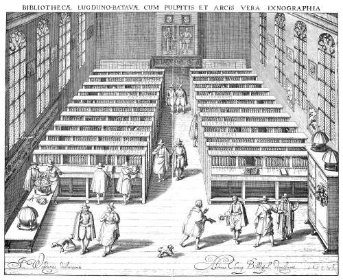 Leyden: Library, 1610. /Nthe Interior Of The Library Of The University Of Leyden, The Netherlands. Copper Engraving, 1610, By Jan Cornelis Woudanus. Poster Print by Granger Collection - Item # VARGRC0028749