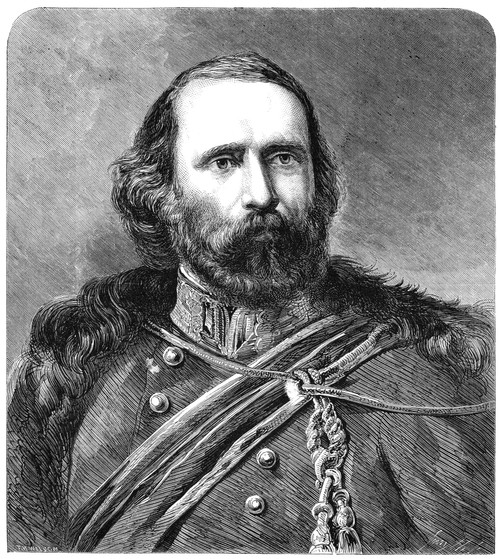 Giuseppe Garibaldi /N(1807-1882). Italian Nationalist And Military Leader. Wood Engraving, English, 1860. Poster Print by Granger Collection - Item # VARGRC0071061