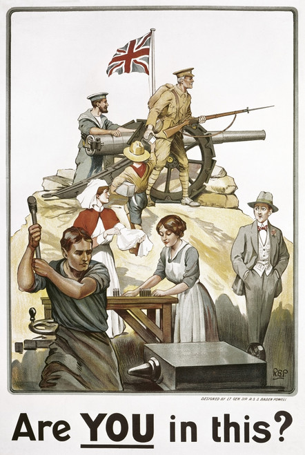 Wwi: British Poster. /N'Are You In This?' British Poster Depicting Soldiers And Civilians Helping The War Effort During World War I. Poster Print by Granger Collection - Item # VARGRC0166583