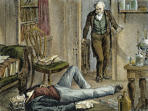 James Simpson (1811-1870). /Nscottish Physician.Simpson Trying Out Anaesthetics On Himself. Wood Engraving, 19Th Century. Poster Print by Granger Collection - Item # VARGRC0044200