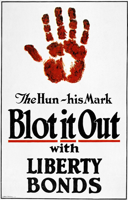World War I: Liberty Loan. /N'The Hun-His Mark. Blot It Out.' American World War I Liberty Loan Poster. Poster Print by Granger Collection - Item # VARGRC0009796