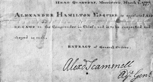 Hamilton: Appointment, 1777. /Nappointment Of Alexander Hamilton As Aide De Camp To The Commander In Chief Of The Continental Army During The American Revolution, 1777. Poster Print by Granger Collection - Item # VARGRC0111623