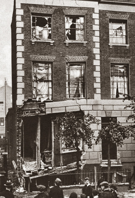 World War I: House Bombed. /Ncorner House Partially Wrecked By Bomb Dropped From A Zeppelin, London, England. Photograph, 1917. Poster Print by Granger Collection - Item # VARGRC0409091