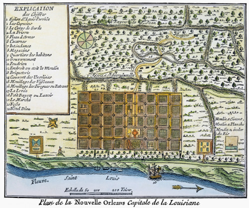 New Orleans, 1718-20. /Nplan Of New Orleans, Louisiana, As It Appeared In 1718-20: French Engraving, 1753. Poster Print by Granger Collection - Item # VARGRC0008777