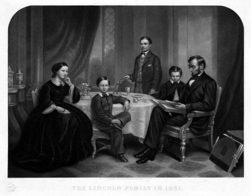 Lincoln Family, 1861./Npresident Abraham Lincoln With Wife Mary Todd Lincoln And Their Sons Willie, Robert, And Tad. Engraving By J.C. Buttre After A Painting By Francis B. Carpenter, 1873. Poster Print by Granger Collection - Item # VARGRC0322873
