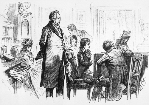 Felix Mendelssohn /N(1809-1847). German Composer, Pianist And Conductor. The 12-Year-Old Mendelssohn Performing For Johann Wolfgang Goethe (Standing) At Weimar, 1821. Drawing, 19Th Century. Poster Print by Granger Collection - Item # VARGRC0073842