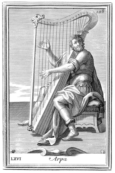 Harp, 1723. /Ncopper Engraving, 1723, By Arnold Van Westerhout. Poster Print by Granger Collection - Item # VARGRC0034381