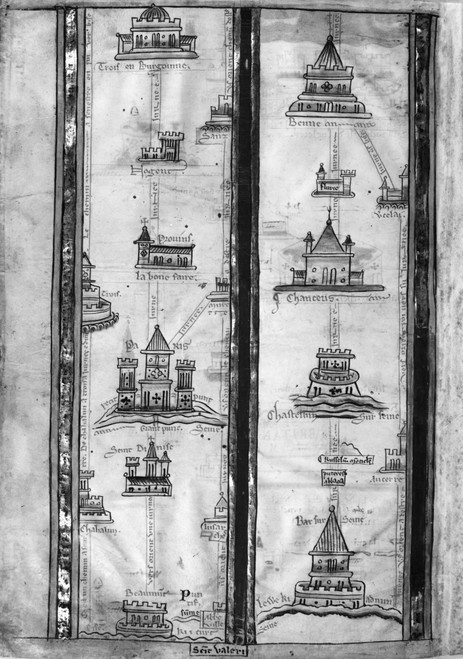 Pilgrims' Map, C1250. /Ndetail, From France, Of An English Map Of The Pilgrimage Route From England To Jerusalem, Drawn, C1250, By Matthew Paris, Historian And Monk At St. Alban'S Abbey. Poster Print by Granger Collection - Item # VARGRC0126385