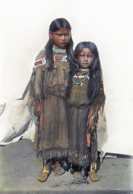 Comanche Girls, 1892. /Nthe Girl On The Left Is The Daughter Of Quanah Parker. Oil Over A Photograph, 1892. Poster Print by Granger Collection - Item # VARGRC0074657 Comanche Girls, 1892. /Nthe Girl On The Left Is The Daughter Of Quanah Parker. Oil Over A Photograph, 1892. Poster Print by Granger Collection - Item # VARGRC0074657
