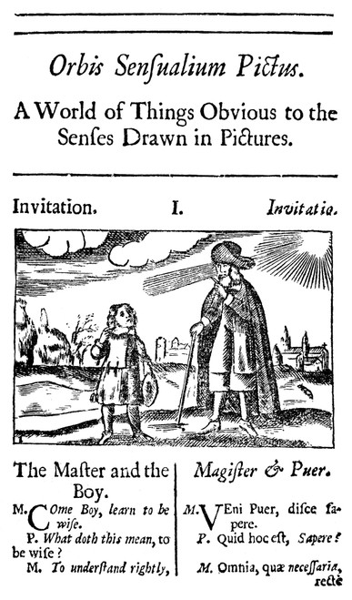 Comenius: Orbis Sensualium./Nthe First Lesson Page Of An Early Edition Of John Amos Comenius' 'Orbis Sensualium Pictus'. Poster Print by Granger Collection - Item # VARGRC0003719