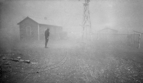 Dust Bowl, 1935. /Na Farmer In The Middle Of A Dust Storm On His Farm In Mills, New Mexico. Photograph By Dorothea Lange, April 1935. Poster Print by Granger Collection - Item # VARGRC0124103
