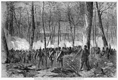 Civil War: Wilderness. /Nmajor-General James Samuel Wadsworth And His Troops Fighting At The Battle Of The Wilderness, 6 May 1864. Contemporary Wood Engraving After A Sketch By Alfred R. Waud. Poster Print by Granger Collection - Item # VARGRC0056985