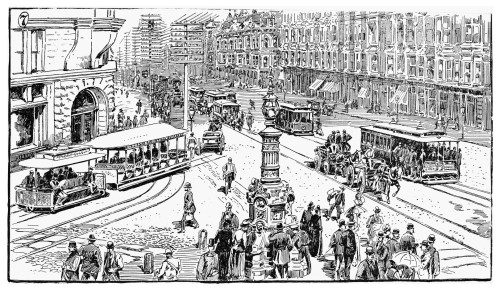 San Francisco, 1891. /Ncable Cars On Market Street, San Francisco. Drawing, 1891. Poster Print by Granger Collection - Item # VARGRC0052852