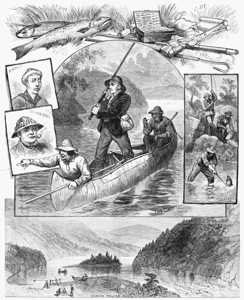 Salmon Fishing, 1882. /Nsalmon Fishermen On The Restigouche River In Quebec, Canada. Engraving, American, 1882. Poster Print by Granger Collection - Item # VARGRC0264935