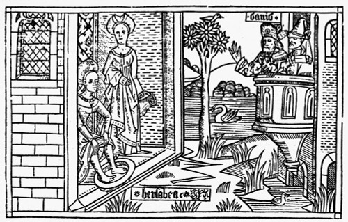 David And Bathsheba. /Nking David Watches Bathsheba Bathe (2 Samuel 11: 2). Woodcut From The Cologne Bible, 1478-80. Poster Print by Granger Collection - Item # VARGRC0054735