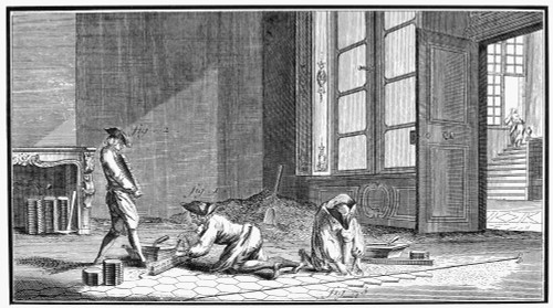 France: House Construction. /Nlaying Tile Floor In 18Th Century France. Line Engraving From Denis Diderot'S 'Encyclop_Die.' Poster Print by Granger Collection - Item # VARGRC0079402