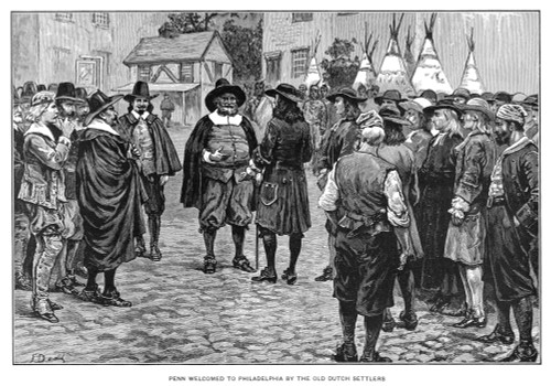 William Penn (1644-1718). /Nenglish Religious Reformer And Founder Of The Colony Of Pennsylvania. Depicted Upon His 1699 Arrival In Philadelphia. Engraving, C1890. Poster Print by Granger Collection - Item # VARGRC0619940