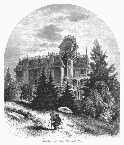 Albert Bierstadt (1830-1902). /Namerican (German-Born) Landscape Painter Of The Hudson River School. Bierstadt Painting At His Residence In Upstate New York. Wood Engraving, C1876. Poster Print by Granger Collection - Item # VARGRC0096009