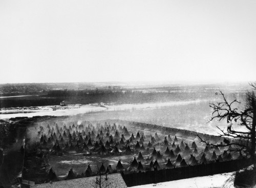Sioux Uprising, 1862. /Nsioux Prison Camp On The Minnesota River Near Fort Snelling, Minnesota, Following The Sioux Uprising Of 1862. Photographed By Benjamin Franklin Upton, C1862. Poster Print by Granger Collection - Item # VARGRC0120548