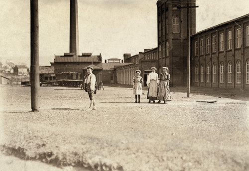 Hine: Child Labor, 1909. /Nyoung Textile Mill Workers In Front At The Manchester Cotton Mills In Macon, Georgia. Photograph By Lewis Hine, January 1909. Poster Print by Granger Collection - Item # VARGRC0132857