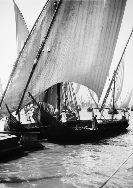Egypt: Cairo. /Nsailboats Approaching The Opened Bridge Over The Nile River, Cairo, Egypt. Stereograph, Early 20Th Century. Poster Print by Granger Collection - Item # VARGRC0120174