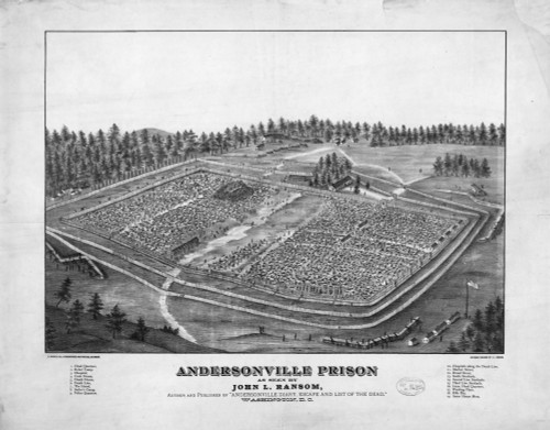 Andersonville Prison, 1864. /Nbird'S-Eye View Of Andersonville Prison In Georgia, Where Union Troops Were Held In 1864. Lithograph By John Ransom, C1882. Poster Print by Granger Collection - Item # VARGRC0115434
