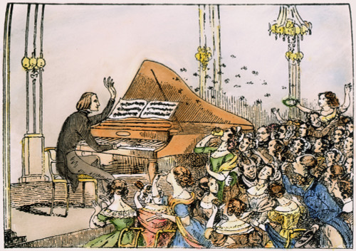 Franz Liszt (1811-1886). /Nhungarian Pianist And Composer. Liszt And His Admirers. Cartoon, 1842, By Theodor Hosemann. Poster Print by Granger Collection - Item # VARGRC0040426