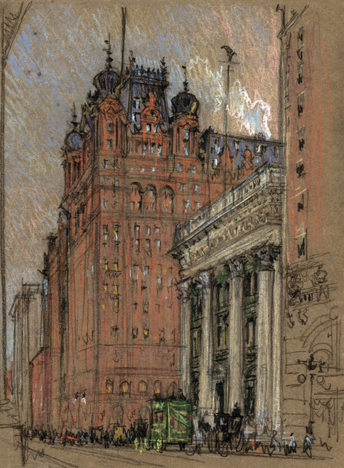 Pennell: Waldorf Astoria, 1905. 'Waldorf Astoria Hotel.' Drawing By Joseph Pennell, C1905. Poster Print by Granger Collection
