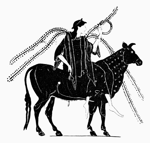Rape Of Europa. /Nline Engraving, Late 19Th Century, After A Detail From An Ancient Greek Vase Painting. Poster Print by Granger Collection - Item # VARGRC0096510