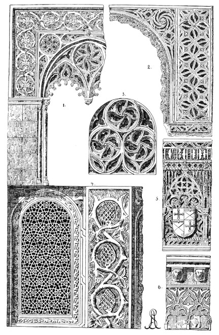 Gothic Ornament. /Ngothic Decorative Architectural Elements. Engraving. Poster Print by Granger Collection - Item # VARGRC0075140