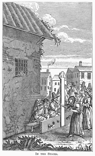 Hogarth: Hudibras, 1726. /Nhudibras And Ralpho In The Stocks. 19Th Century Wood Engraving After The Original Engraving, 1726, By William Hogarth. Poster Print by Granger Collection - Item # VARGRC0093019