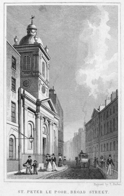 England: London, C1830. /N'St. Peter Le Poor, Broad Street.' Line Engraving, C1830. Poster Print by Granger Collection - Item # VARGRC0031752