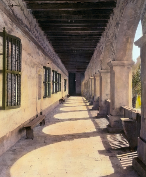 Santa Barbara, 1917. /Nthe Arcade At Mission Santa Barbara In Santa Barbara, California. Lantern Slide Photograph By Frances Benjamin Johnston, 1917. Poster Print by Granger Collection - Item # VARGRC0526393