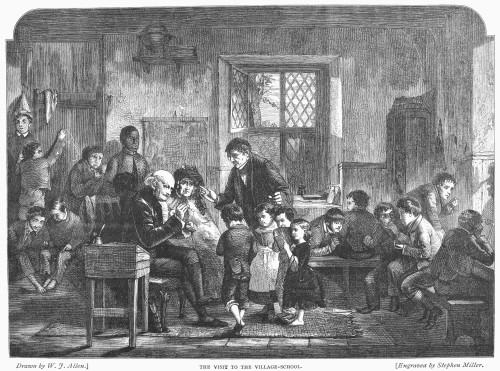 England: Village School. /Na Village Elementary School In England. Wood Engraving, C1860. Poster Print by Granger Collection - Item # VARGRC0092760