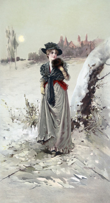 Winter Girl, C1895. /N'The Winter Girl.' Lithograph By Percy Moran, C1895. Poster Print by Granger Collection - Item # VARGRC0526335
