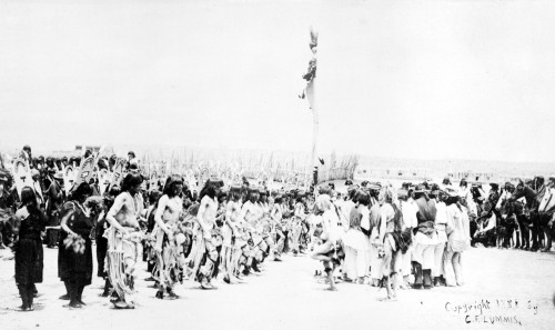 Cochiti Pueblo: Dance. /Nmembers Of The Cochiti Pueblo In New Mexico Participating In The Annual San Buenaventura'S Day Corn Dance. Photographed By Charles Fletcher Lummis, 1888. Poster Print by Granger Collection - Item # VARGRC0163123