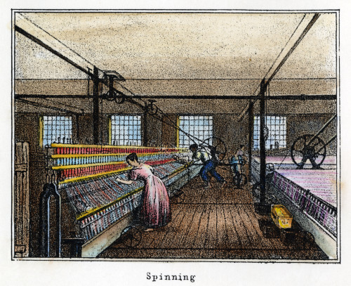 Textile Manufacture, C1836. /Nmule Spinning. Interior View Of A New England Cotton Manufactures Mill. Lithograph, C1836. Poster Print by Granger Collection - Item # VARGRC0009413